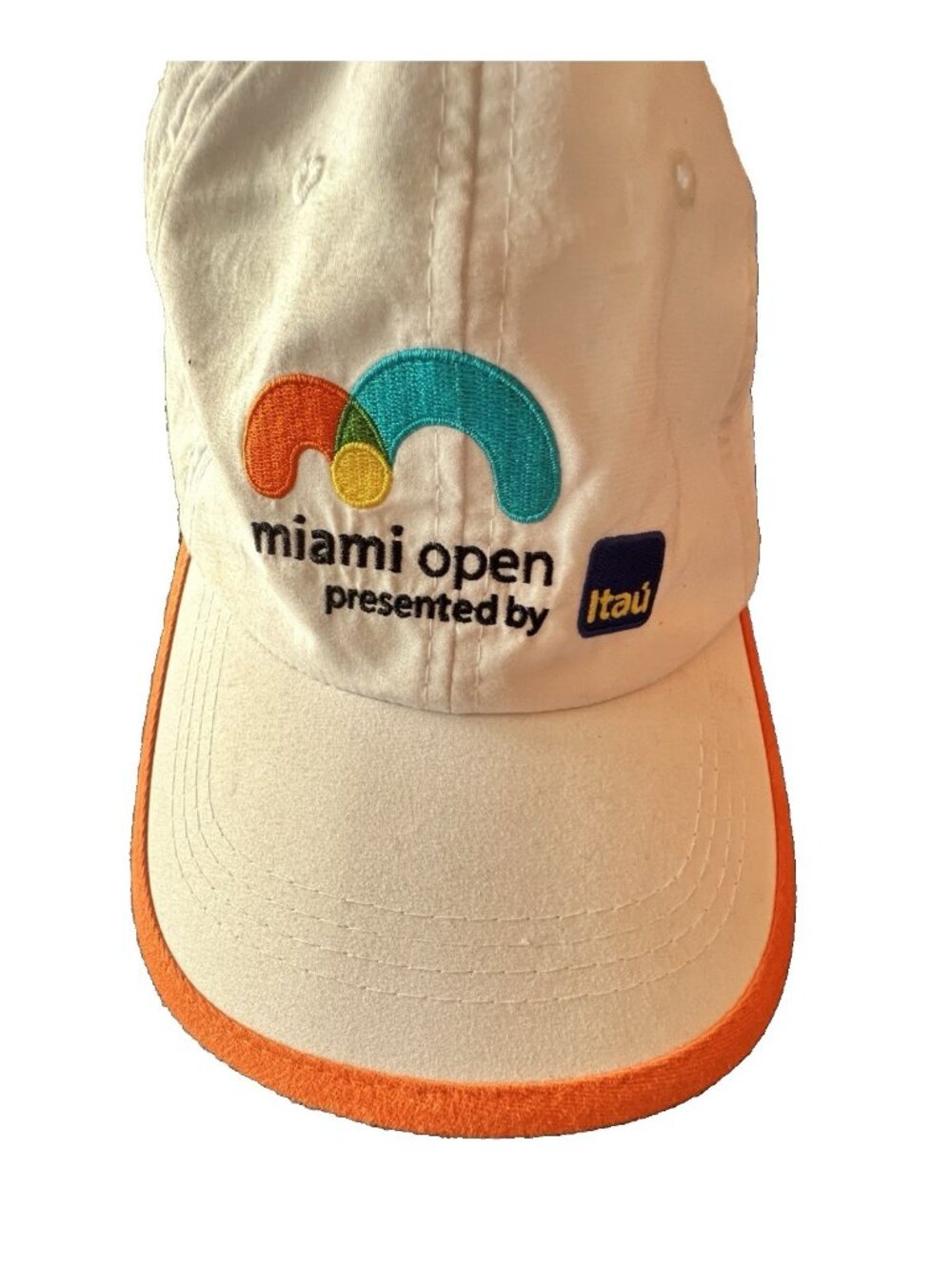 2019 MIAMI OPEN Strapback Hat Cap White Orange Itau Tennis Tournament Florida